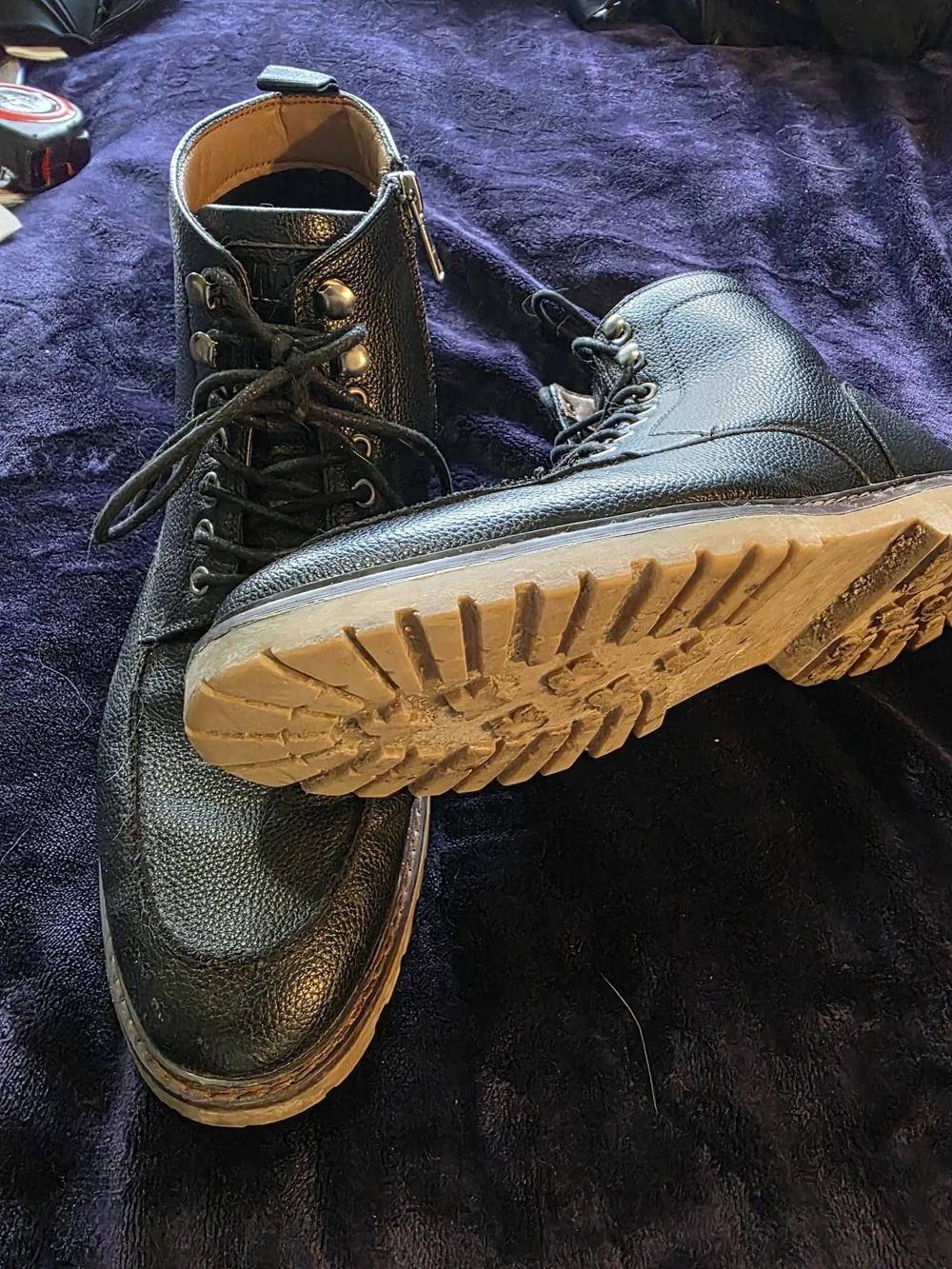Madden by Steve Madden Men’s Black Moc Toe Side Zip Boots Size 11